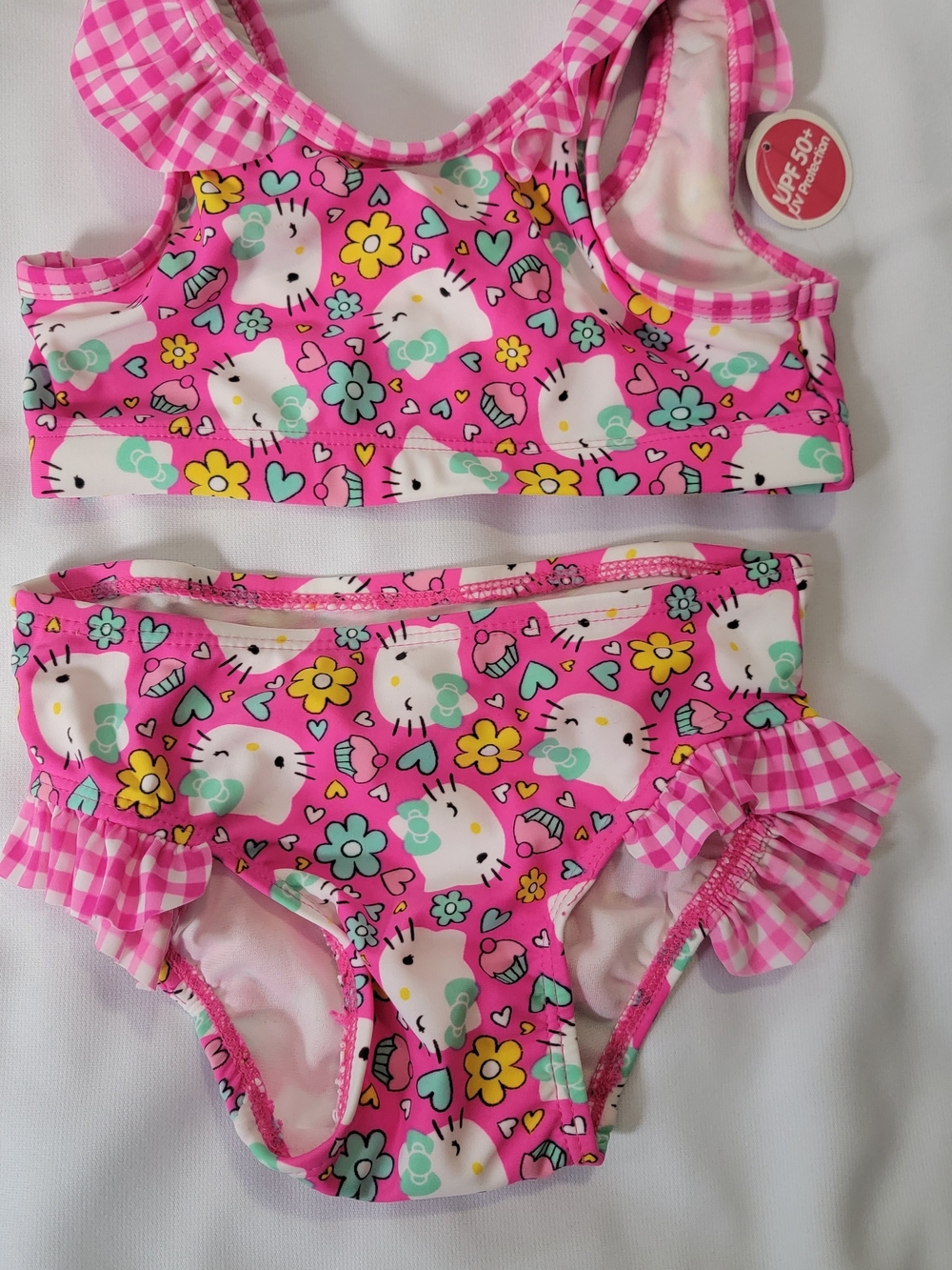 Hello Kitty Pink Floral Two-Piece Bikini Set for Girls